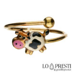 Girl's ring in enamelled 18kt yellow gold