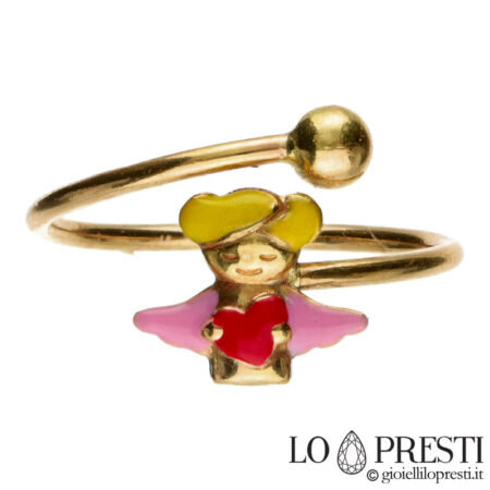 little girl's ring in yellow gold, adjustable size