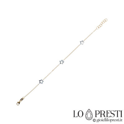 bracelet with stars in 18kt white and yellow gold