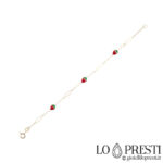 18kt yellow gold bracelet with strawberries for girls