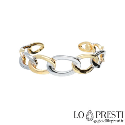 18kt white and yellow gold rigid woman bracelet