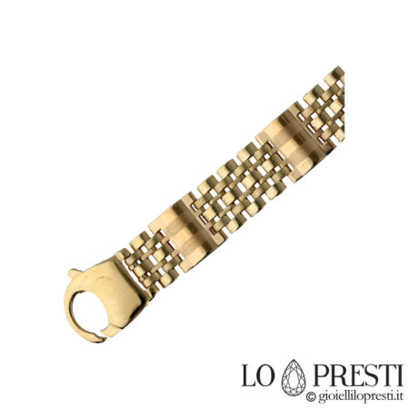 Semi-rigid men's bracelet filled with yellow gold