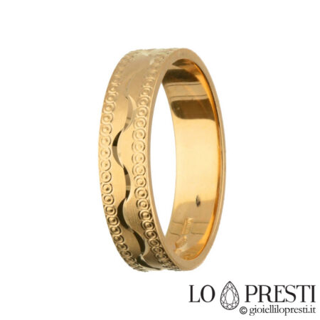 18kt yellow gold men's and women's wedding ring