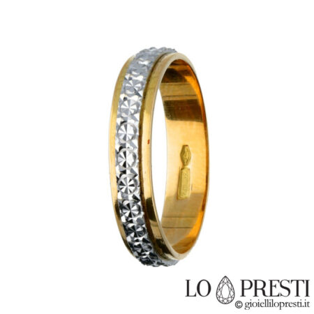 18kt white and yellow gold men's and women's wedding ring