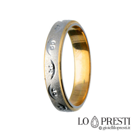 Мужские и женские обручальные кольца из белого и желтого золота 18 карат
