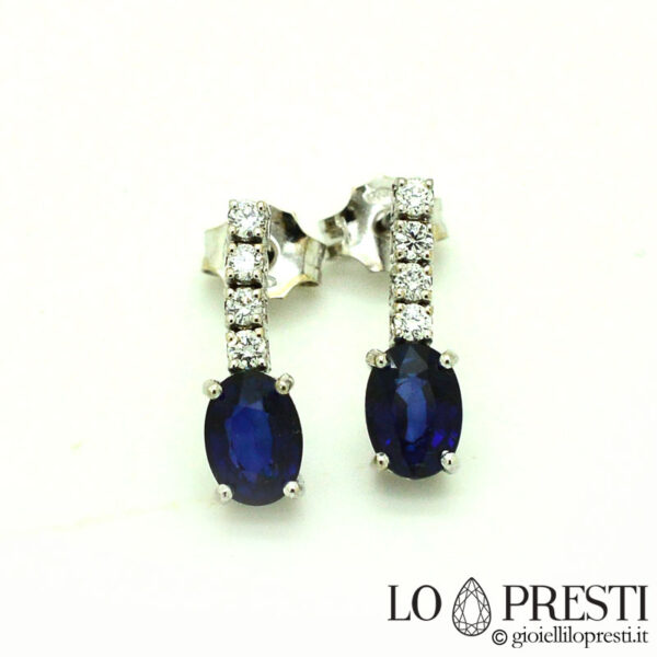 Certified brilliant sapphire and diamond pendant earrings
