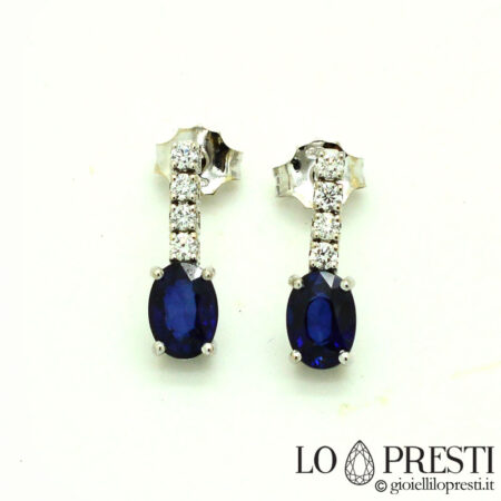 Certified brilliant sapphire and diamond pendant earrings