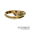 кольцо в виде змеи из желтого золота для мужчины и женщины