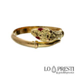 кольцо в виде змеи из желтого золота для мужчины и женщины