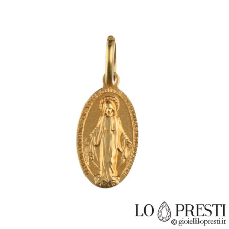 Medalla Sagrada Inmaculada en oro amarillo de 18 kt.