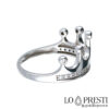 large crown ring in 18kt white gold