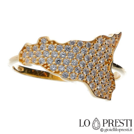 Sicilian woman's ring in 18kt yellow gold