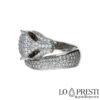 18kt white gold women's panther ring
