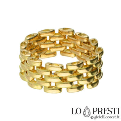 anillo de banda modelo pantera en oro amarillo de 18kt