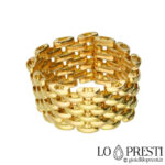 кольцо с широкой полосой в форме пантеры из желтого золота 18 карат
