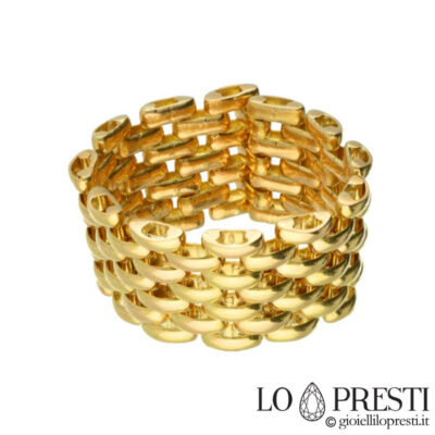 anello a fascia larga modello panther oro giallo 18kt