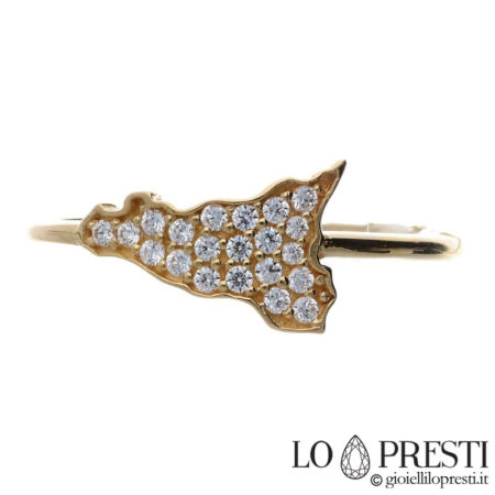 Sicilian woman's ring in 18kt yellow gold
