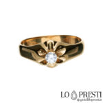 solitaire men's ring sa 18kt yellow gold