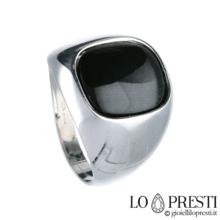 men's ring with onyx for middle or ring fingers