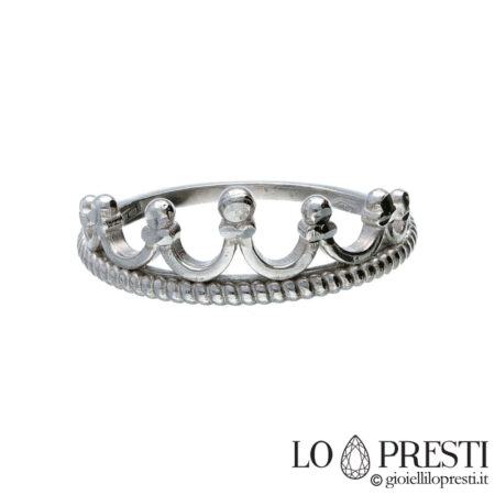 crown ring in 18kt white gold