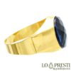 anel chevalier oval com faixa mindinho masculina e feminina com pedra de zircão personalizada