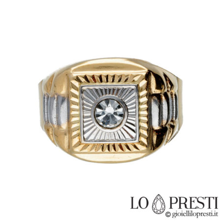 solitaire men's ring in 18kt gold