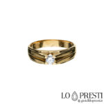 18kt yellow gold solitaire men's ring