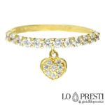 Eternity ring charms heart pendant pendant yellow gold zircons gold heart rings