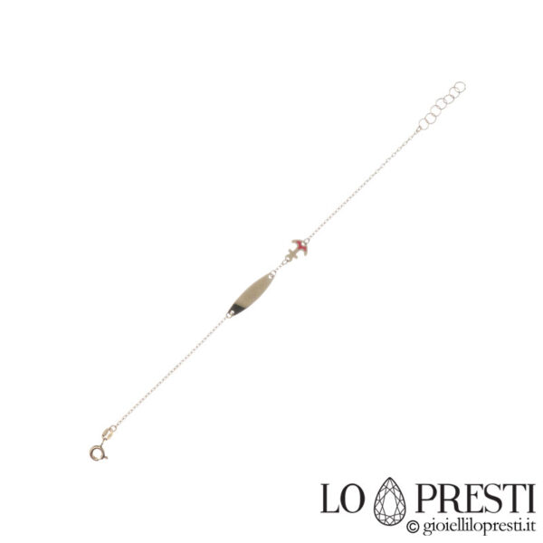18kt yellow gold baby bracelet with rudder