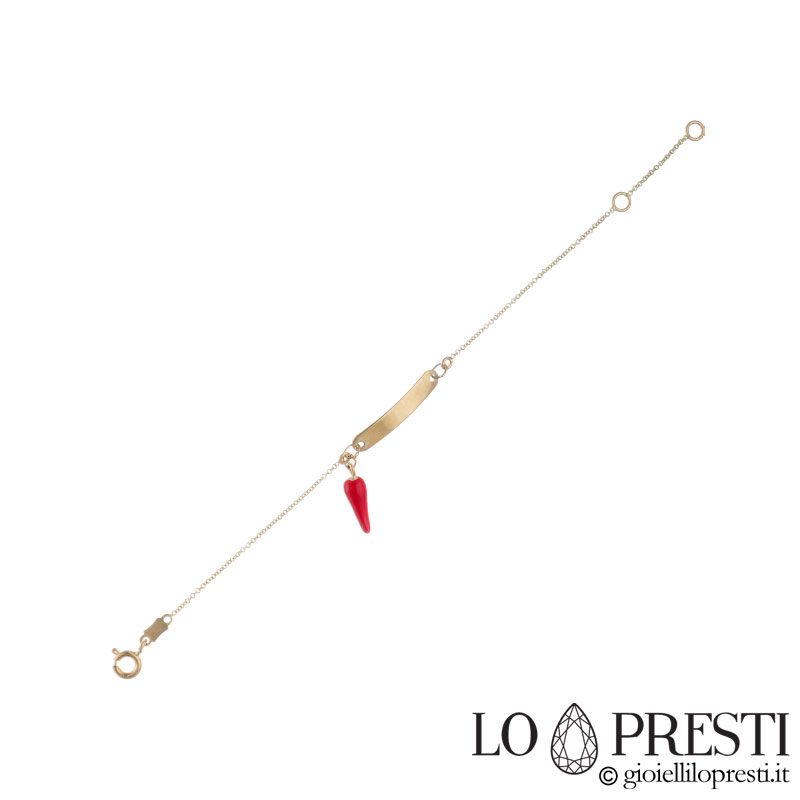 Braccialetto bimbo in oro giallo 18kt idea regalo portafortuna - Gioielli  Lo Presti