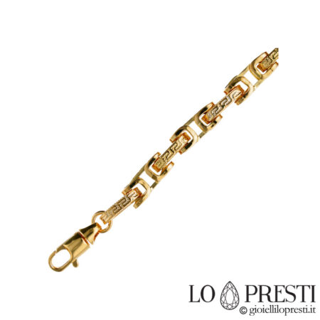 men's tubular chain bracelet in 18kt gold
