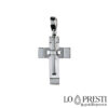 18kt white gold cross na may certified brilliant cut diamond