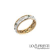 18kt white and yellow gold rosary ring