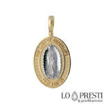18kt gold immaculate sacred medal pendant