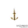 Anchor pendant with 18kt yellow gold rope