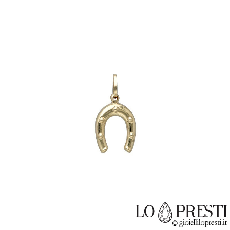 Man-woman pendant for good luck horseshoe in 18kt yellow gold - Lo Presti  Jewellery