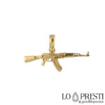 18kt yellow gold Kalashnikov man pendant