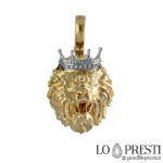 Lion head pendant sa 18kt yellow gold