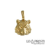 18kt yellow gold tiger pendant