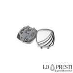 Men's button covers in 18kt white gold