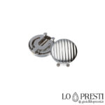 Men's button covers in 18kt white gold