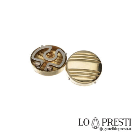 Men's button covers in 18kt yellow gold