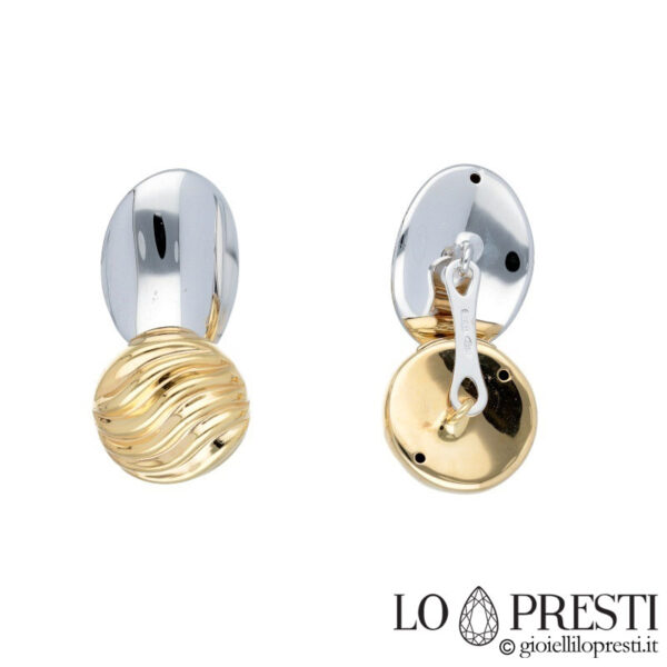 cufflinks in 18kt white and yellow gold