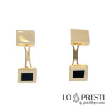 18kt yellow gold square cufflinks with onyx