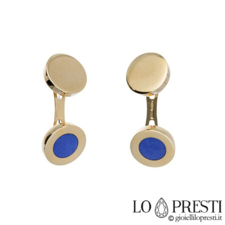 cufflinks in yellow gold with lapis