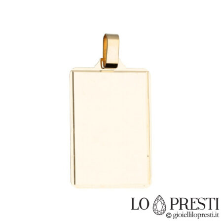 18kt yellow gold rectangular medal to be engraved