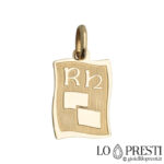 rh blood group medal 18kt yellow gold