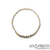18kt white and yellow gold chain link necklace for women