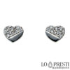 Heart-shaped earrings in 18kt white gold with zircon
