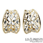 semi-bubble earrings in 18kt two-tone gold